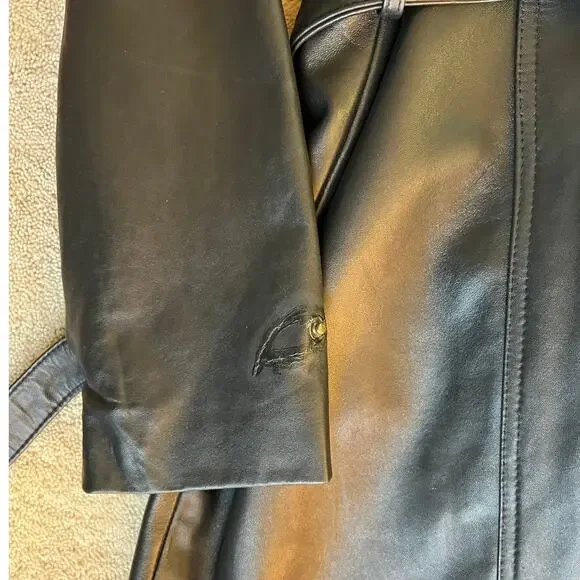 Leather trench coat, Centigrade brand , XL super soft, small repair cuff - Picture 9 of 10